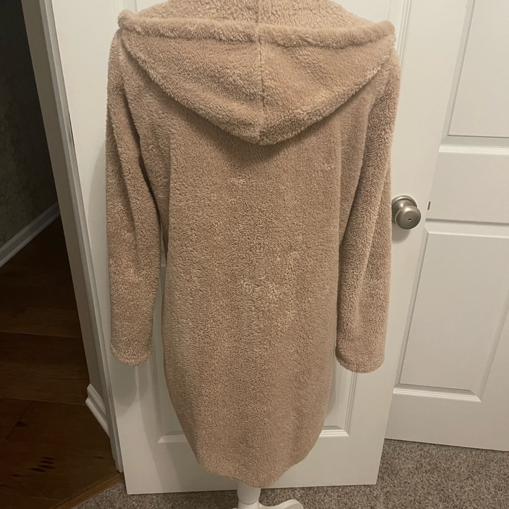 Cute soft “teddy bear” long cardigan with hood